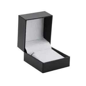 🆕📦 Leatherette Box for Earring / Pendant. Inner Satin Lid & Flock Base (Black Outer, White Inner)