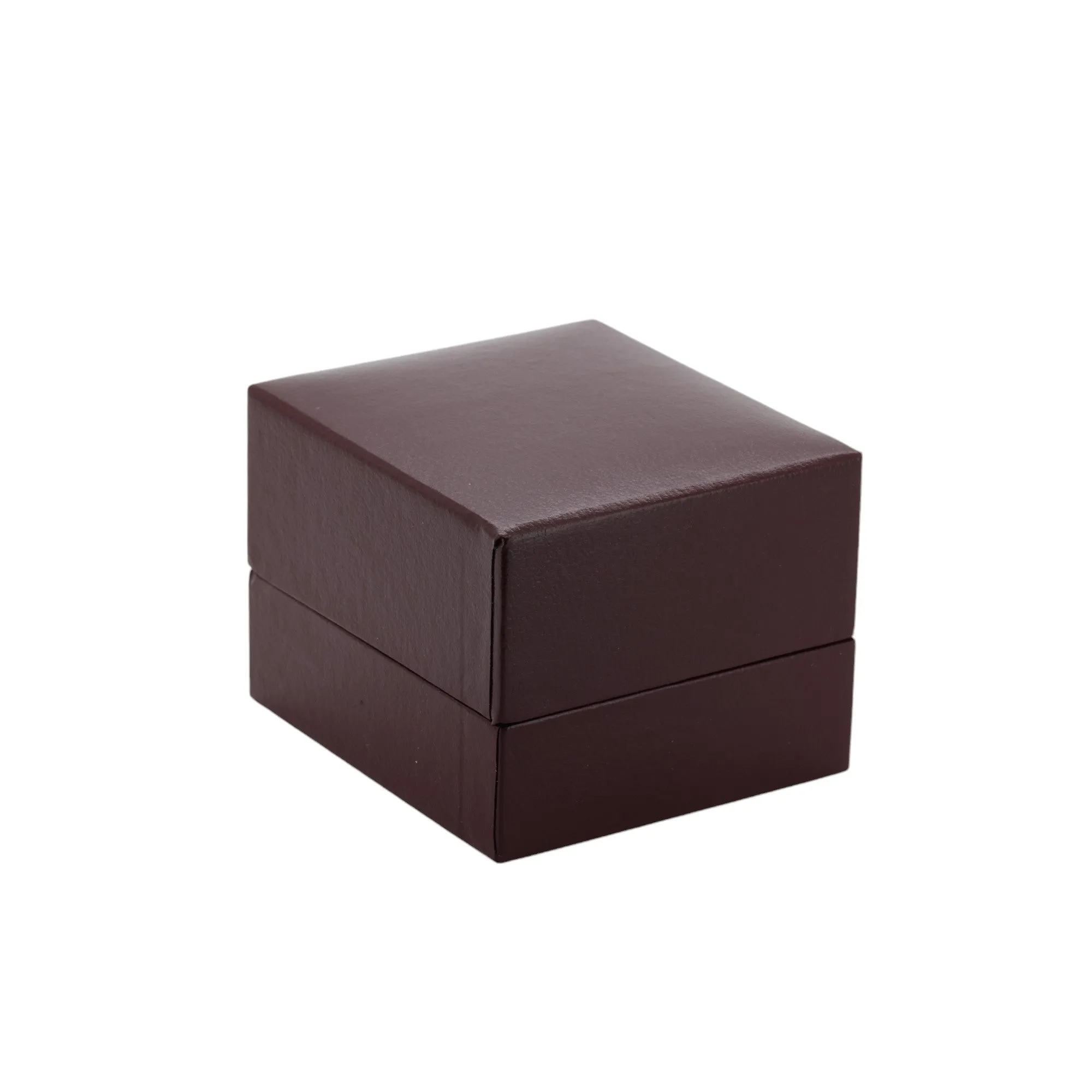 🆕📦 Leatherette Box for Earring / Pendant. Inner Satin Lid & Flock Base (Burgundy Outer, Cream Inner)