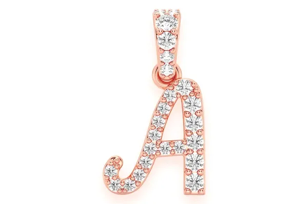 0.20CTW Cursive Letter A Pendant