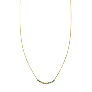 10 Round Emerald Arch Necklace