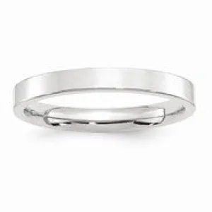 10k White Gold 3mm Standard Flat Comfort Fit Wedding Band Ring