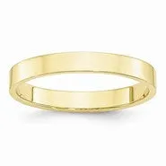 10k Yellow Gold 3mm Lightweight Flat Wedding Band Ring