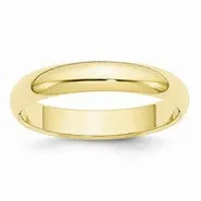 10k Yellow Gold 4mm Half Round Wedding Band Ring