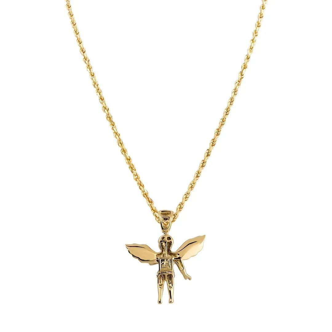 10k Yellow Gold Angel Pendant 0.25 Ctw