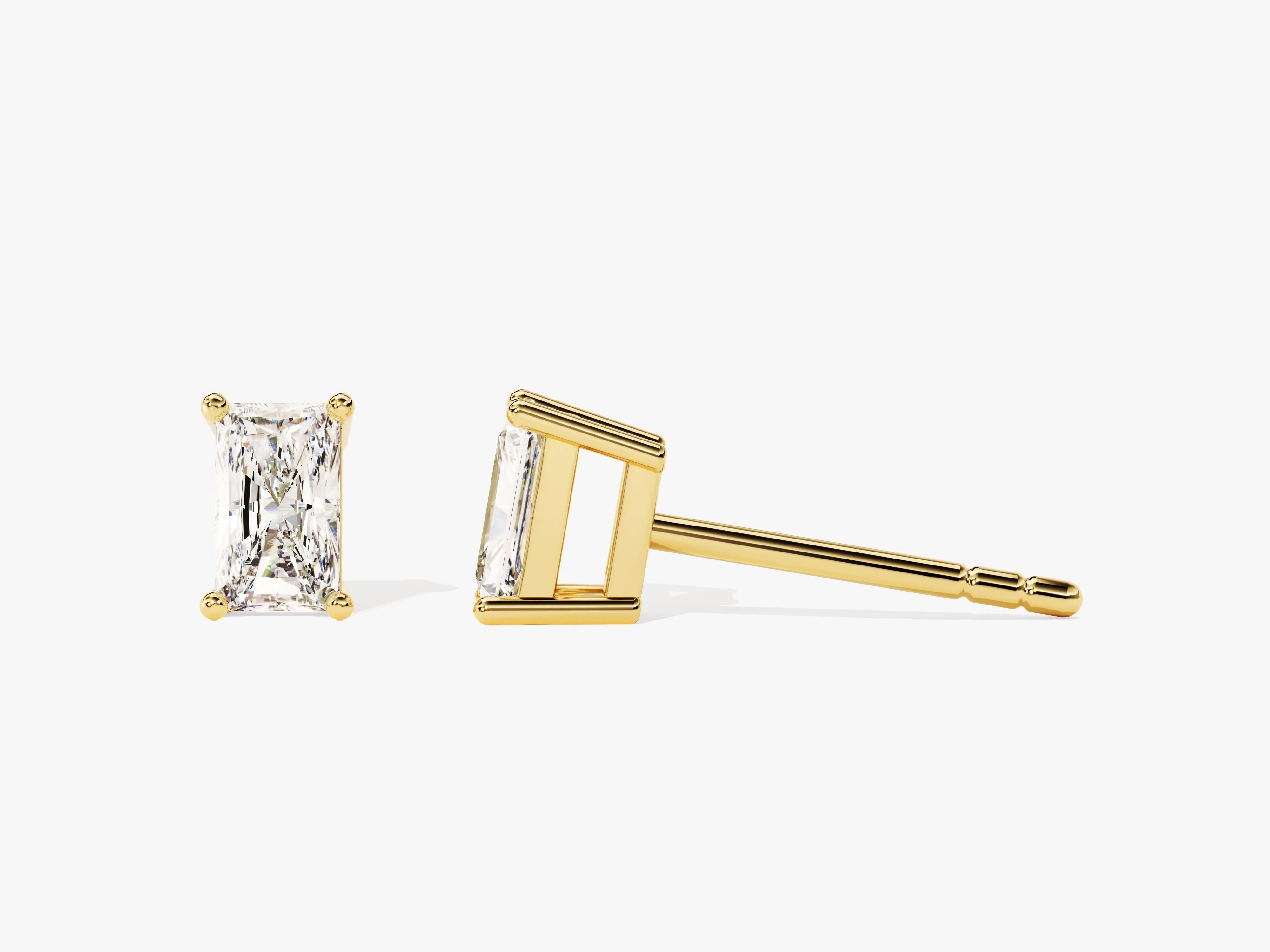 14k Gold Radiant Cut Lab Grown Diamond Stud Earrings (0.50 ct tw)