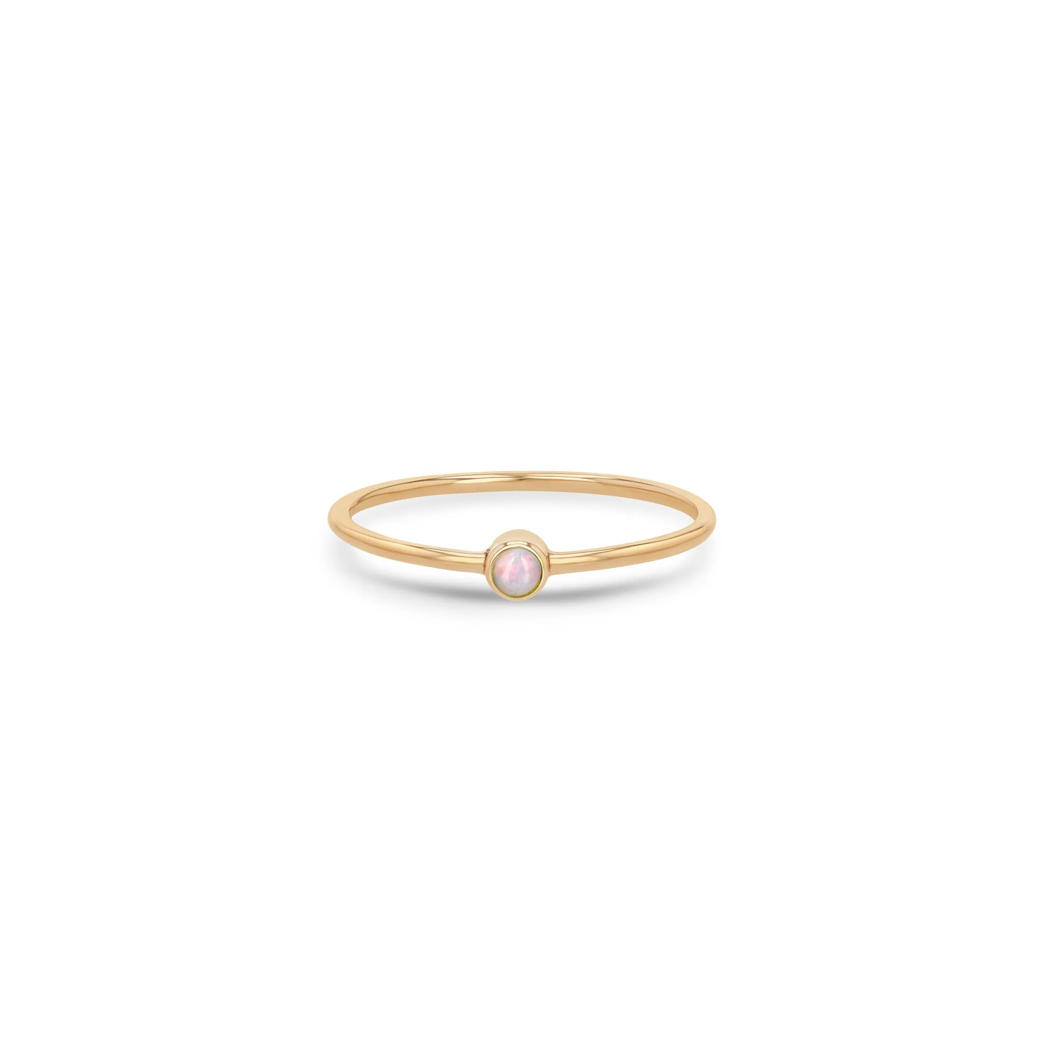 14k Large Opal Bezel Ring | October Birthstone