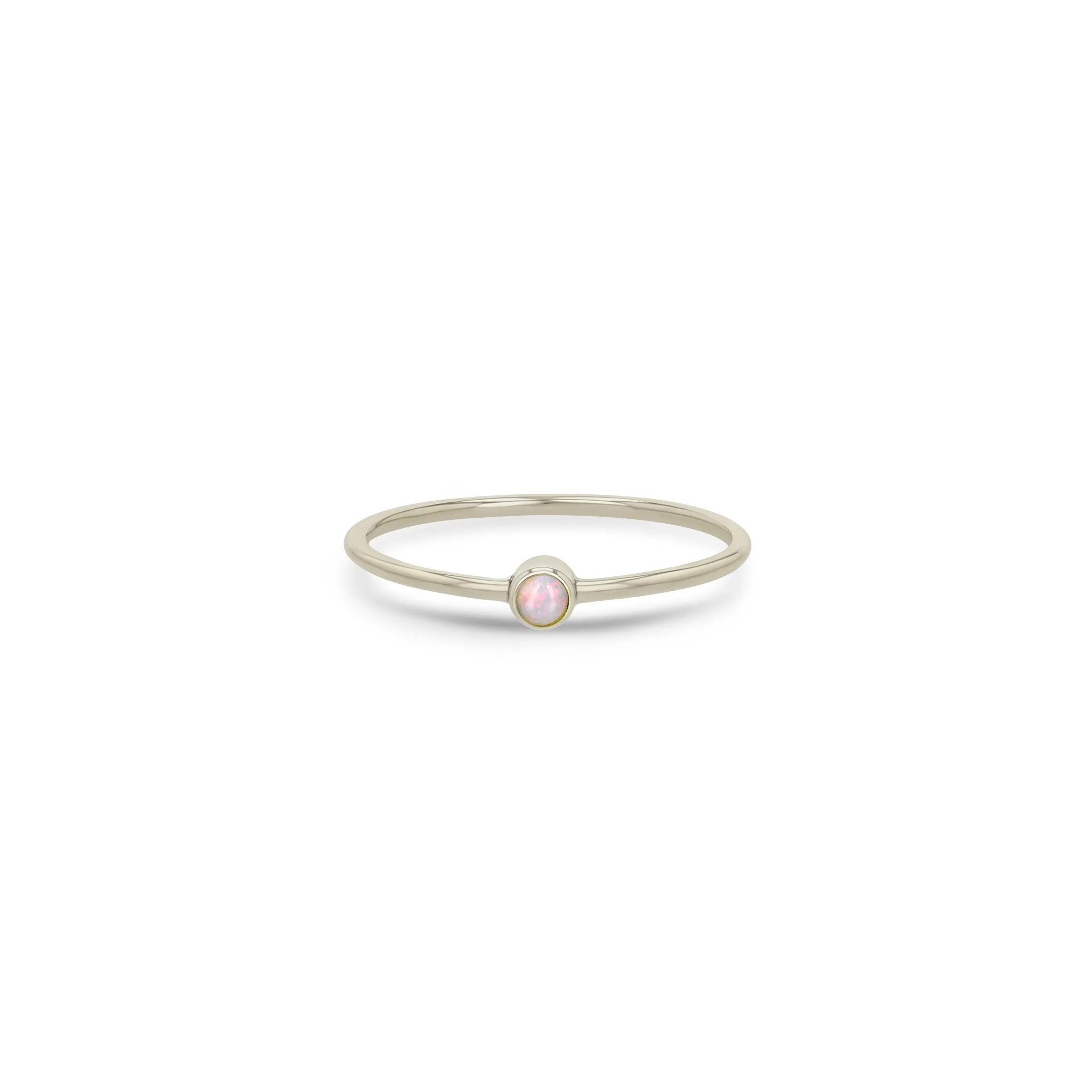 14k Large Opal Bezel Ring | October Birthstone