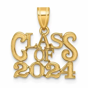 14k Polished Finish CLASS OF 2024 Graduation Charm in 14K Yellow Gold