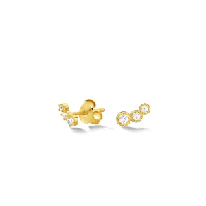 14k Stargazer Diamond Trio Studs