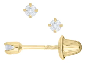 14K Y Gold 0.10ctw Diamond 4 Prong Baby Studs