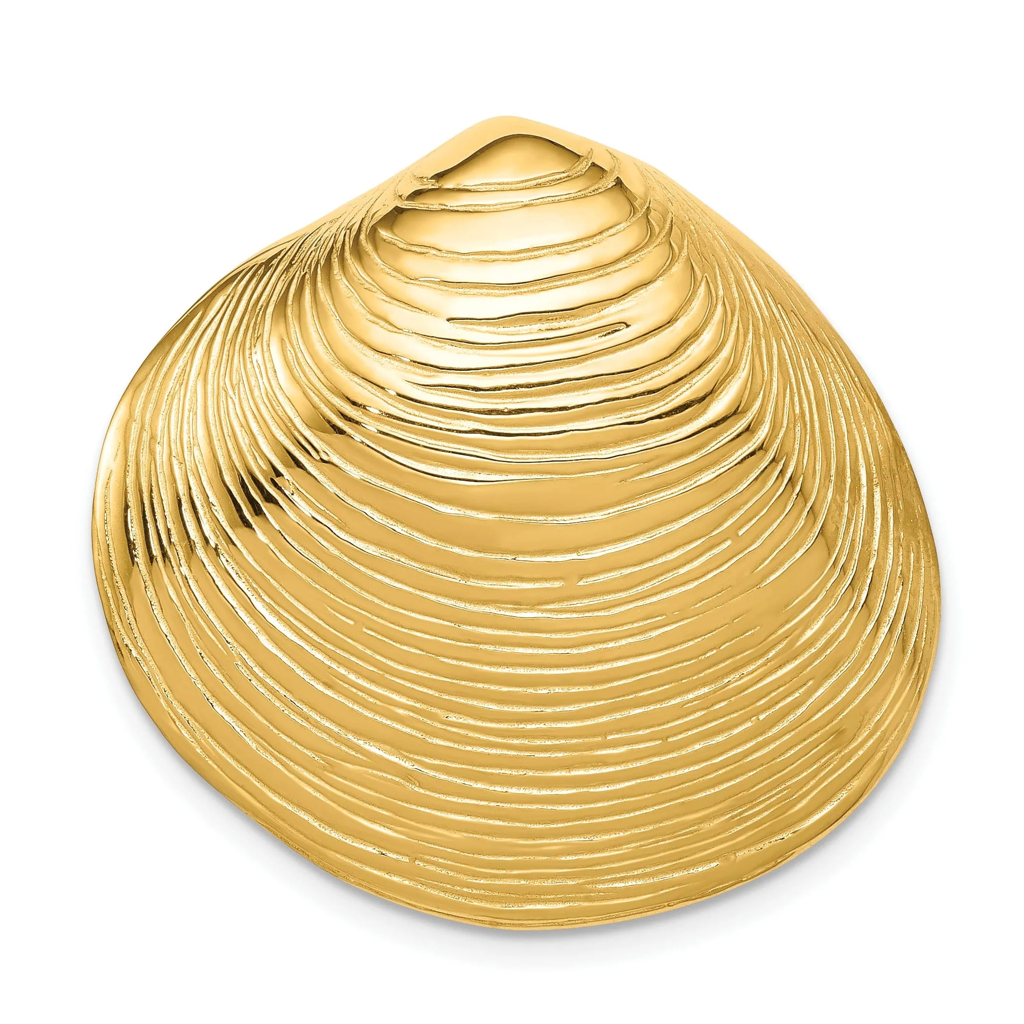 14k Yellow Gold Clam Shell Slide Pendant