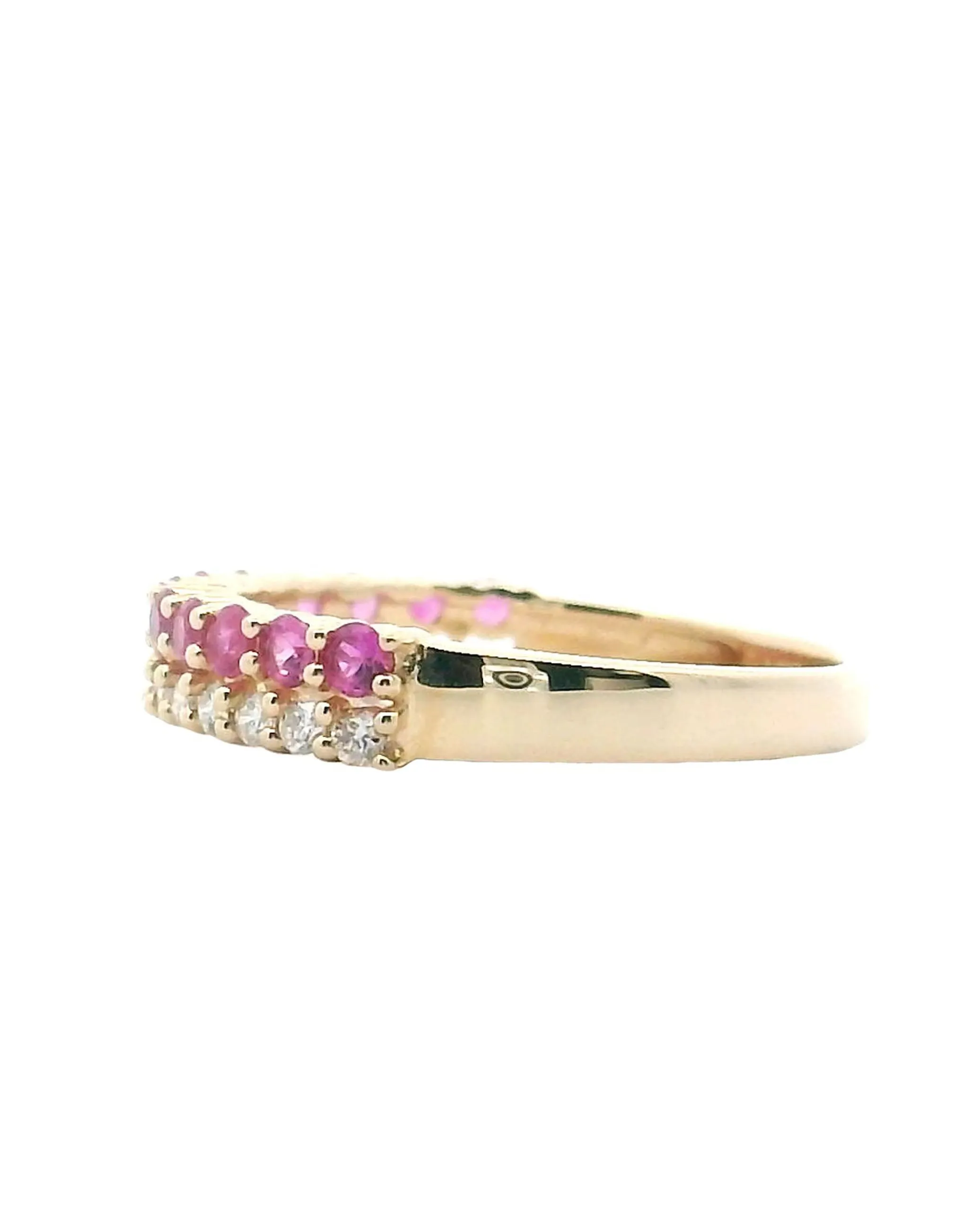 14K Yellow Gold Diamond and Ruby Ring