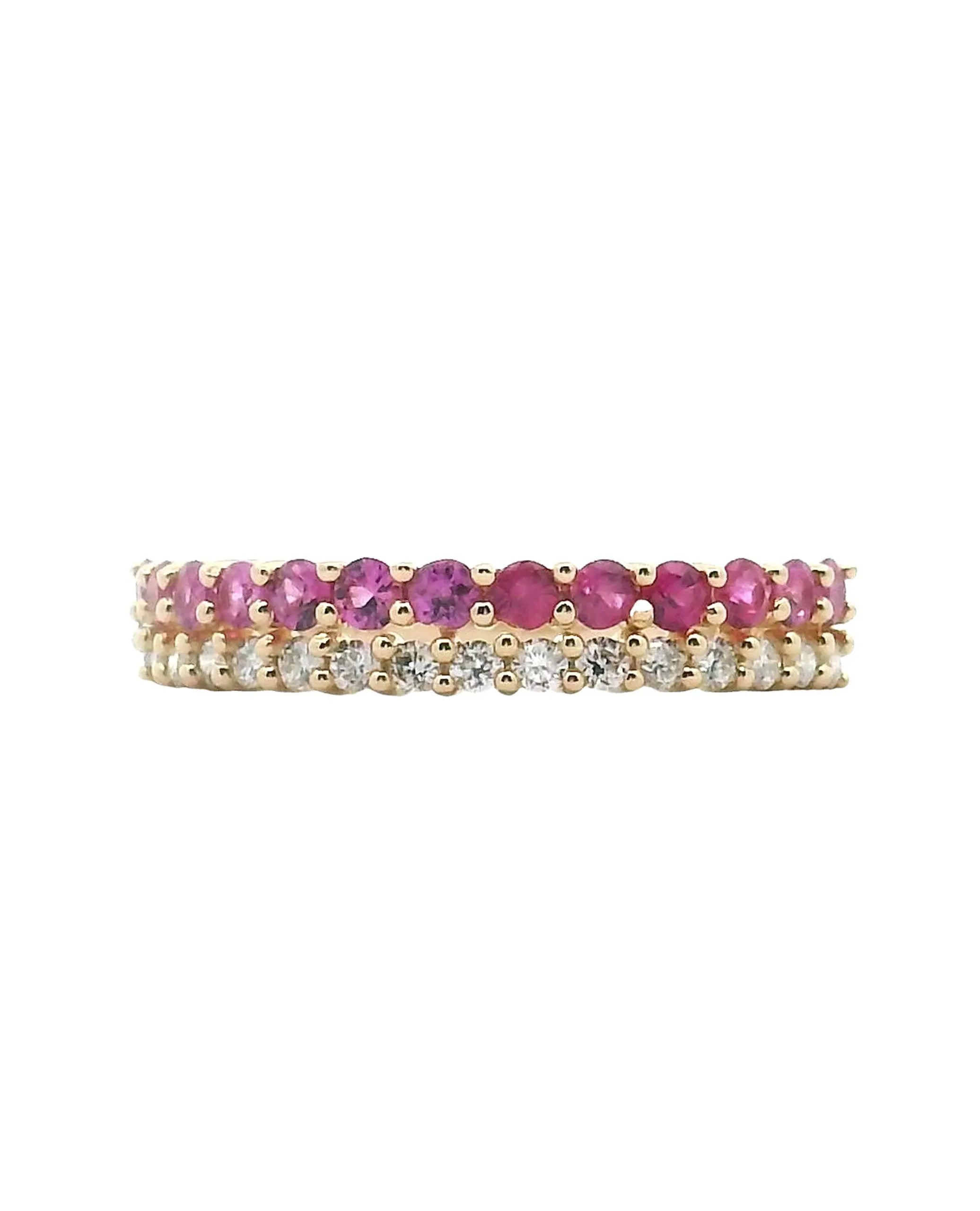 14K Yellow Gold Diamond and Ruby Ring