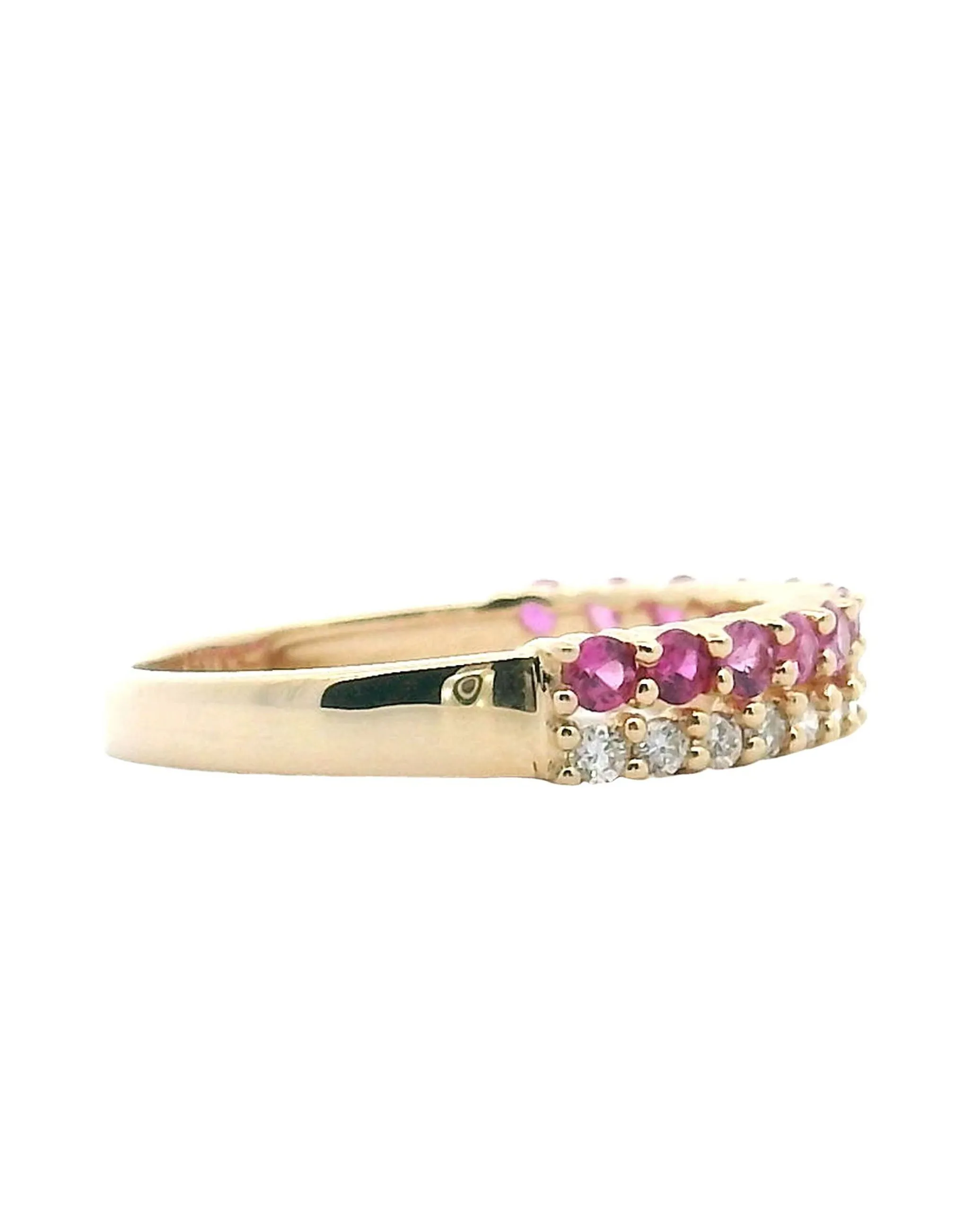 14K Yellow Gold Diamond and Ruby Ring