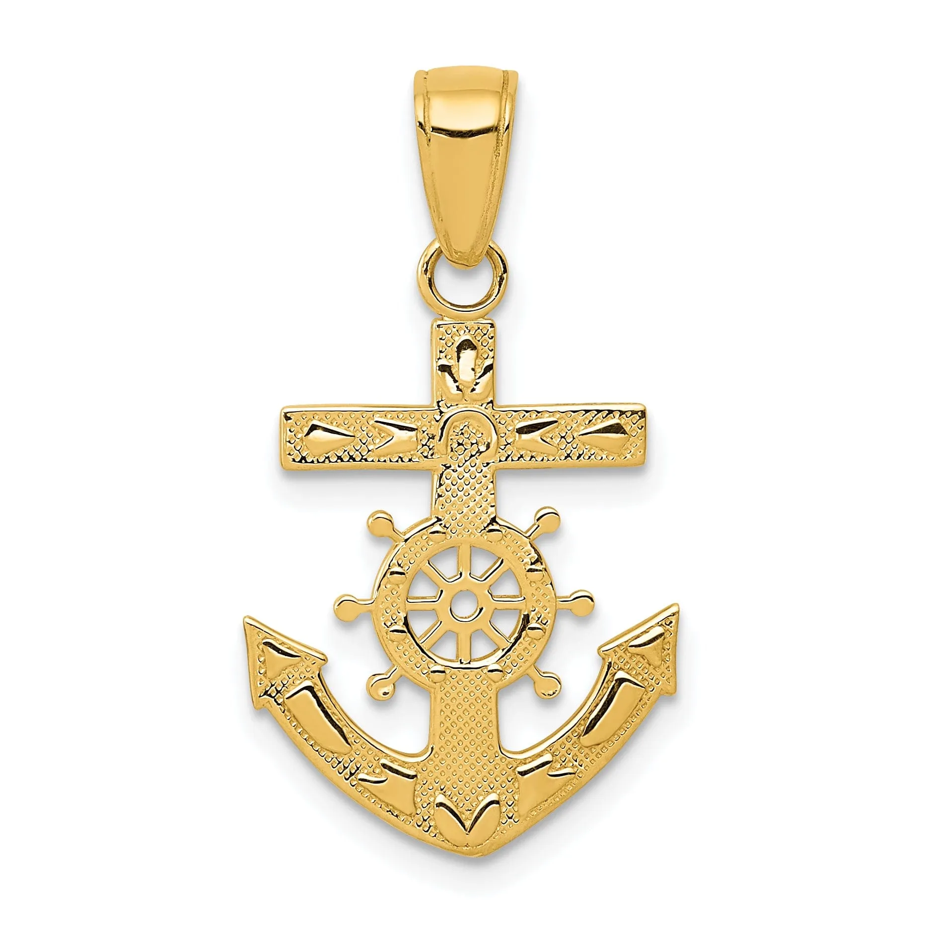 14k Yellow Gold Mariner's Cross Pendant