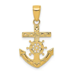 14k Yellow Gold Mariner's Cross Pendant