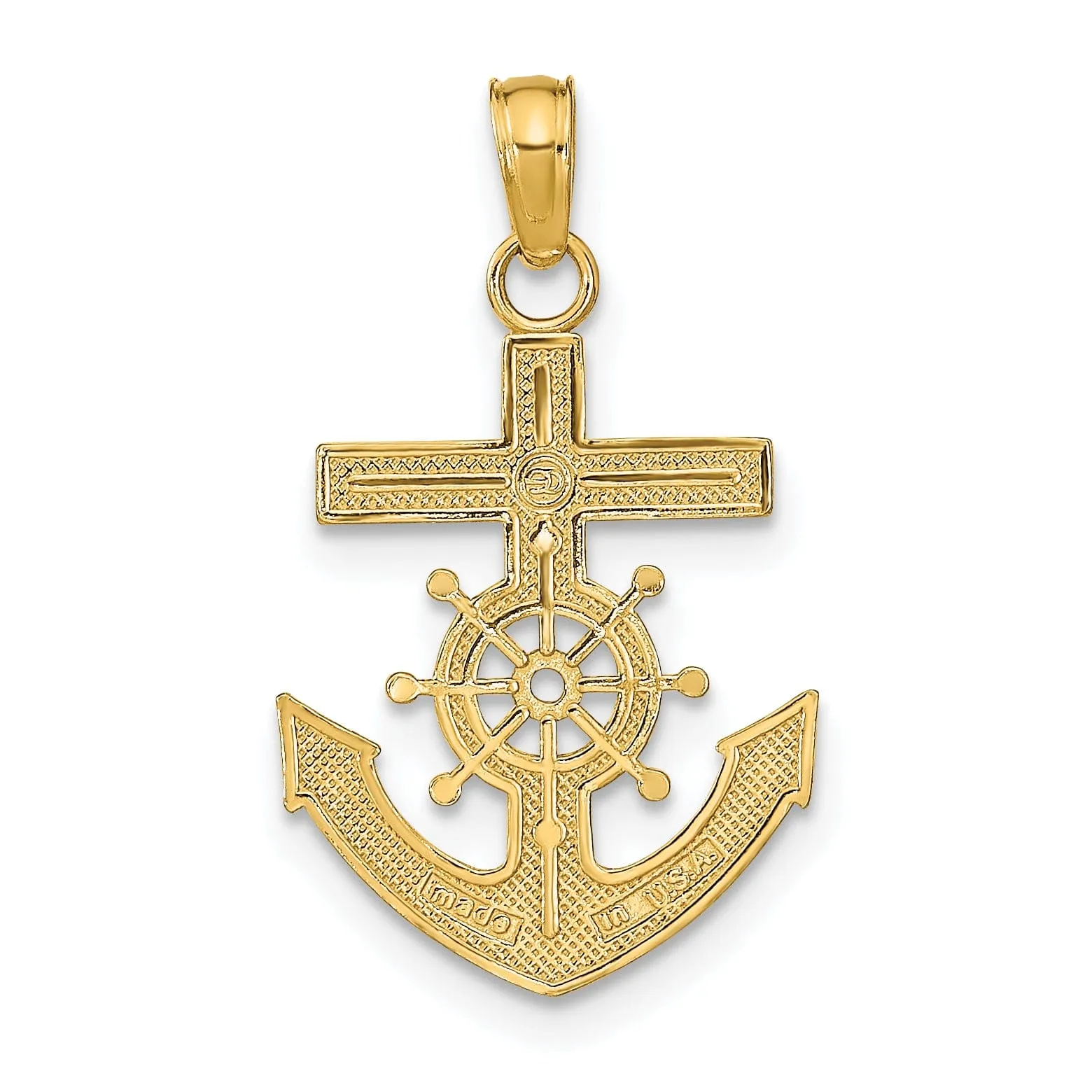 14k Yellow Gold Mariner's Cross Pendant