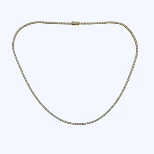 14K Yellow Gold Tennis Necklace