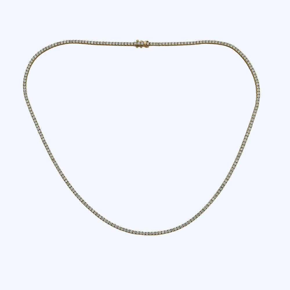 14K Yellow Gold Tennis Necklace