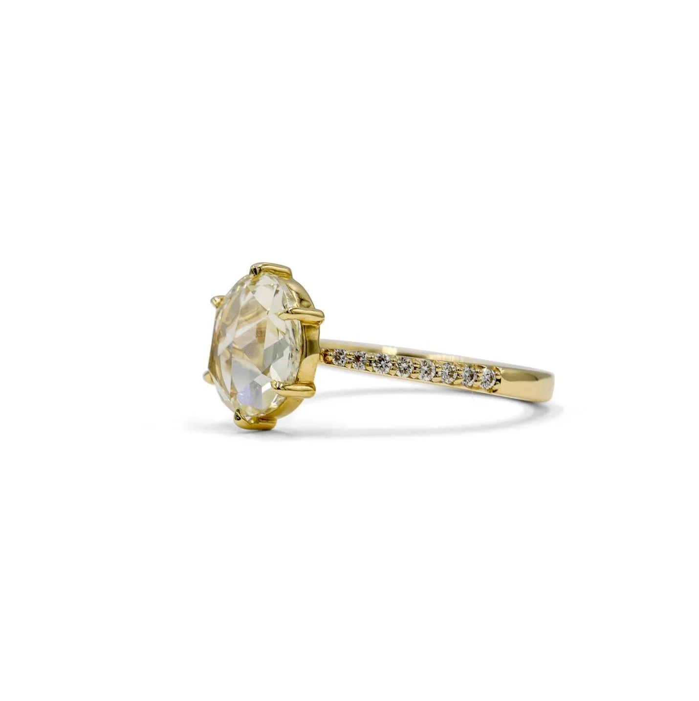 14ky 2.34ct Rose-Cut "Tessa" Diamond Ring