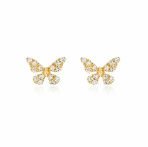 14KY Small Butterfly Post Earrings