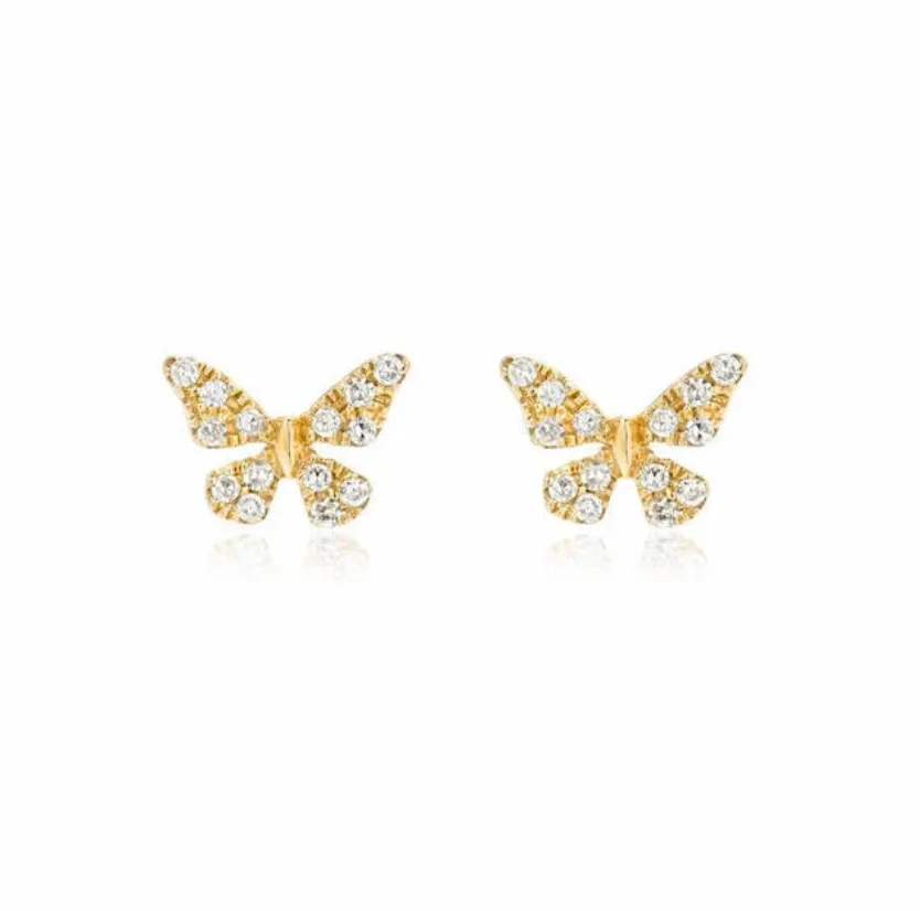 14KY Small Butterfly Post Earrings