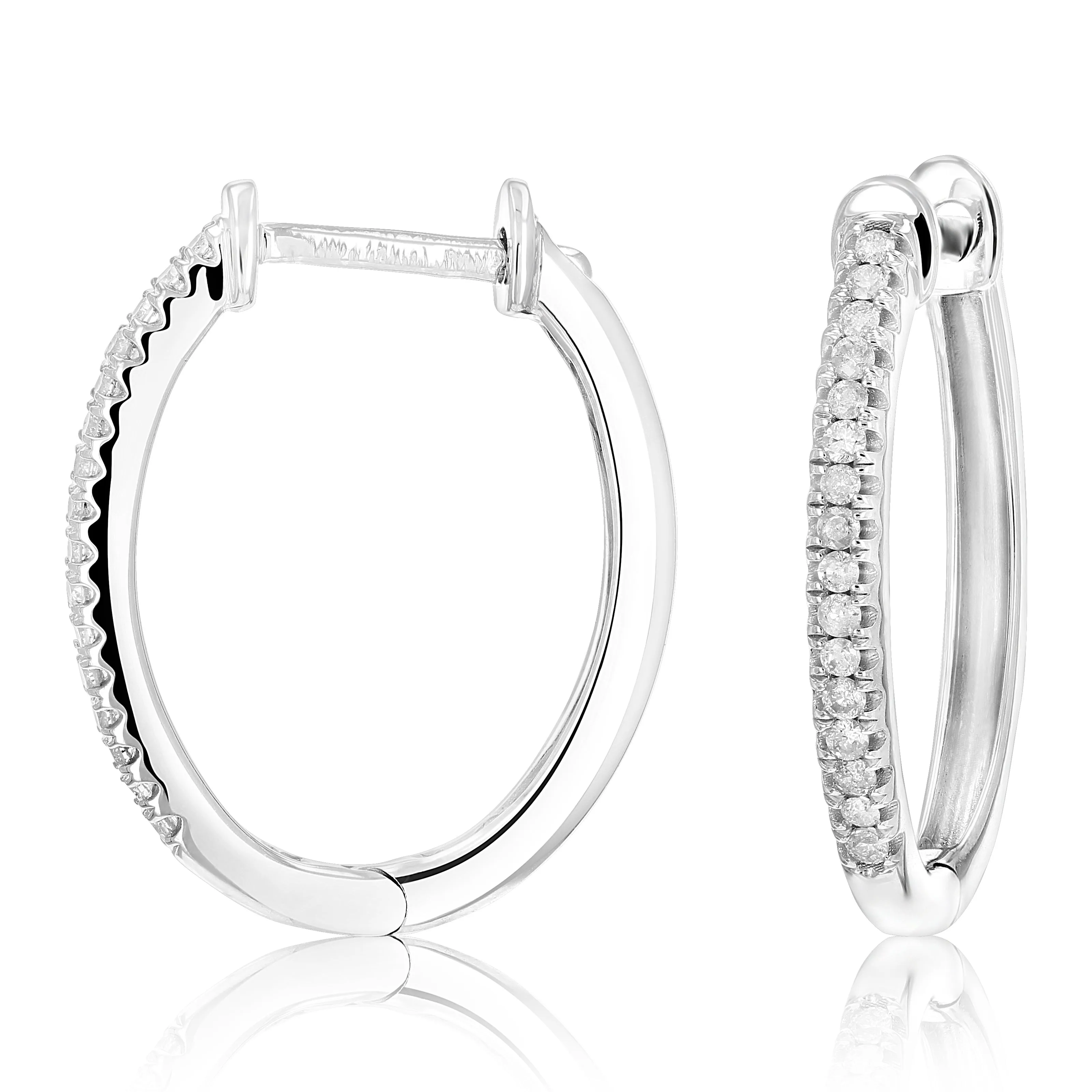 1/5 cttw Diamond Hoop Earrings in Sterling Silver