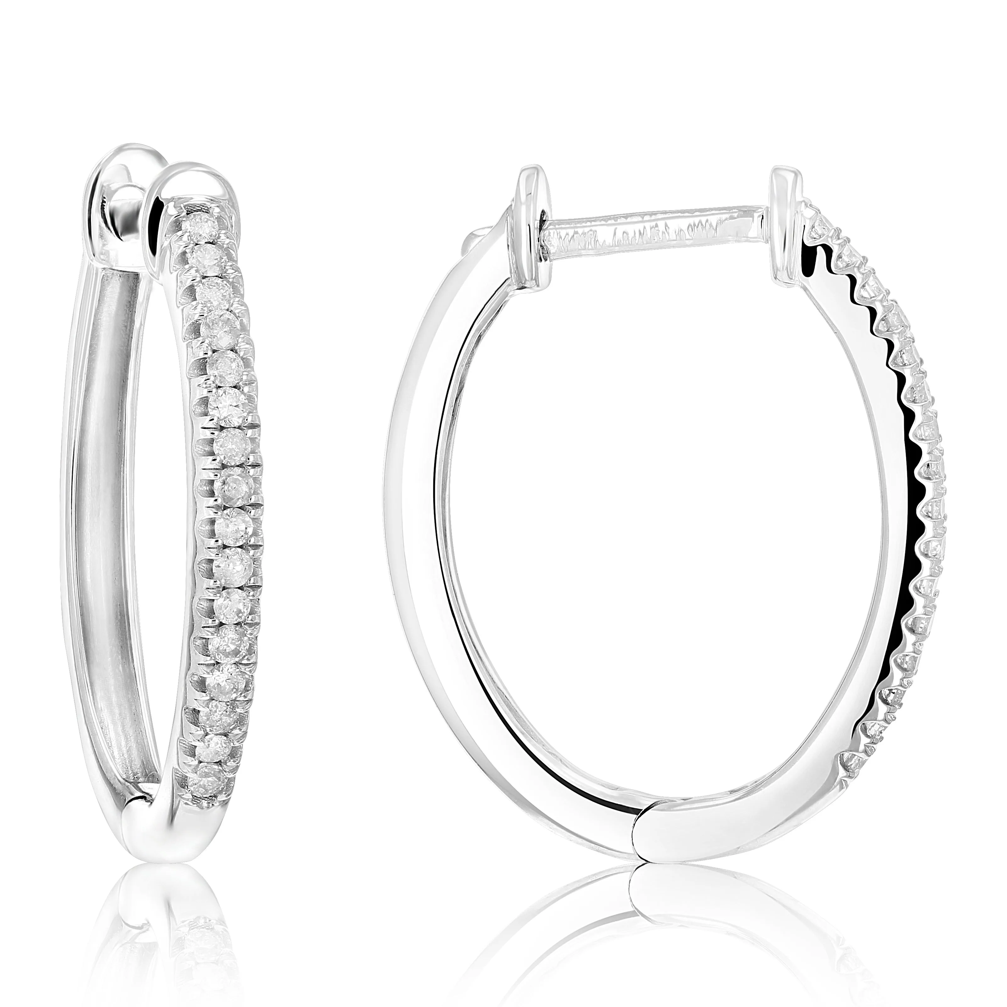 1/5 cttw Diamond Hoop Earrings in Sterling Silver