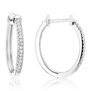 1/5 cttw Diamond Hoop Earrings in Sterling Silver