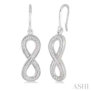 1/50 Ctw Round Cut Diamond Milgrain Finish Fashion Earrings in Sterling Silver