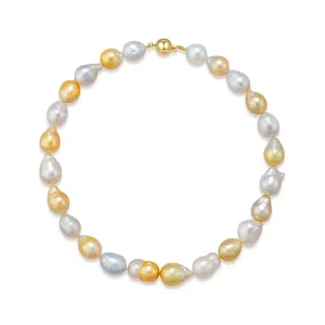 18k Gold Baroque South Sea Pearl Necklace KN00155