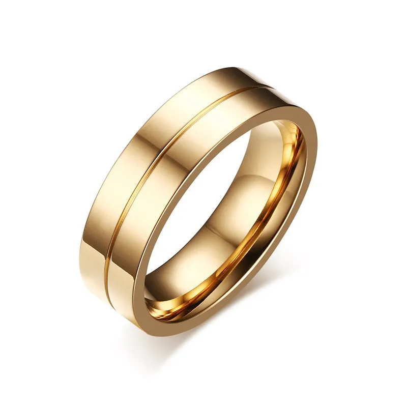 18K Gold Plated Diamond & Zirconia Stainless Steel Ring