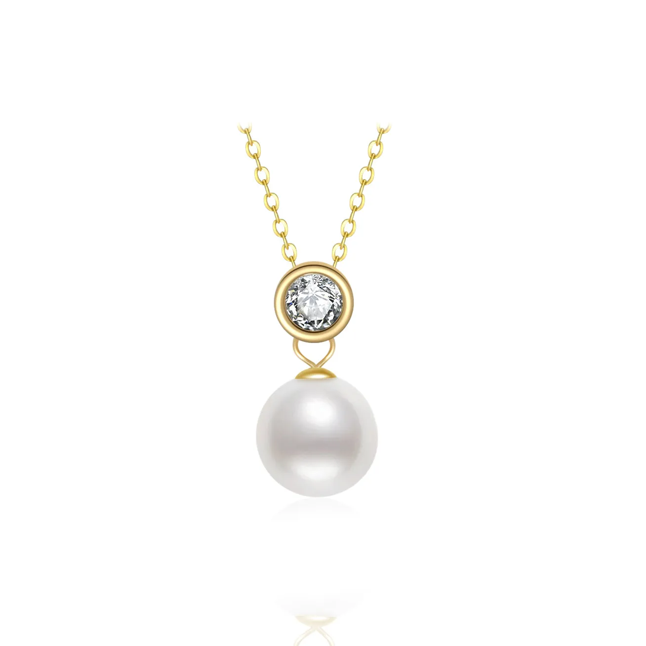 18K Solid Gold Edison Pearl Necklace KN00113