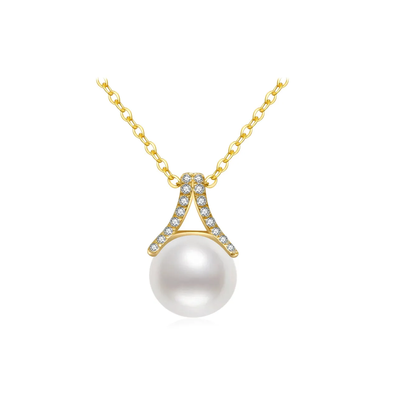 18K Solid Gold Hanadama Akoya Pearl Necklace KN00110