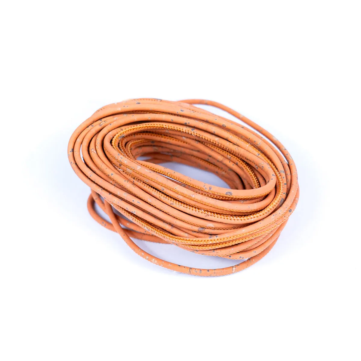 3MM round orange cork cord   COR-630(10 meters)