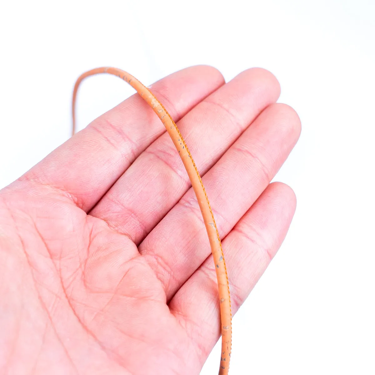 3MM round orange cork cord   COR-630(10 meters)