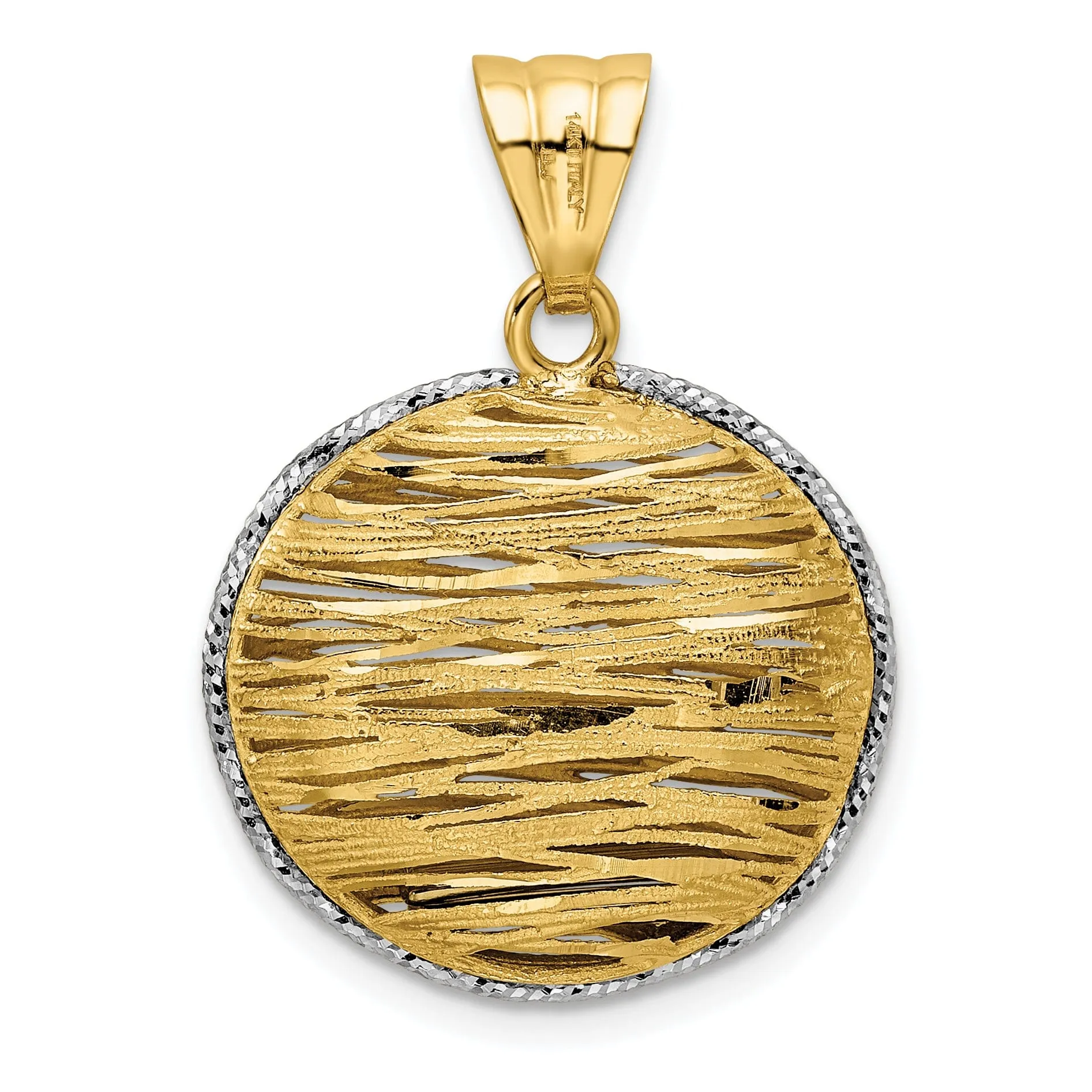 4k Two Tone Gold Polished D.C Hollow Pendant