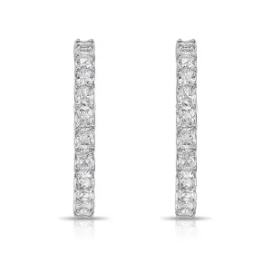 5.5 Carat White Radiant Diamond Hoops