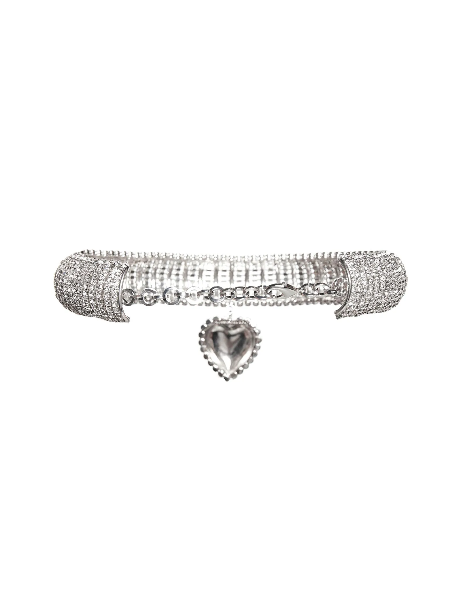 Alessandra Rich Embellished Heart Choker Necklace