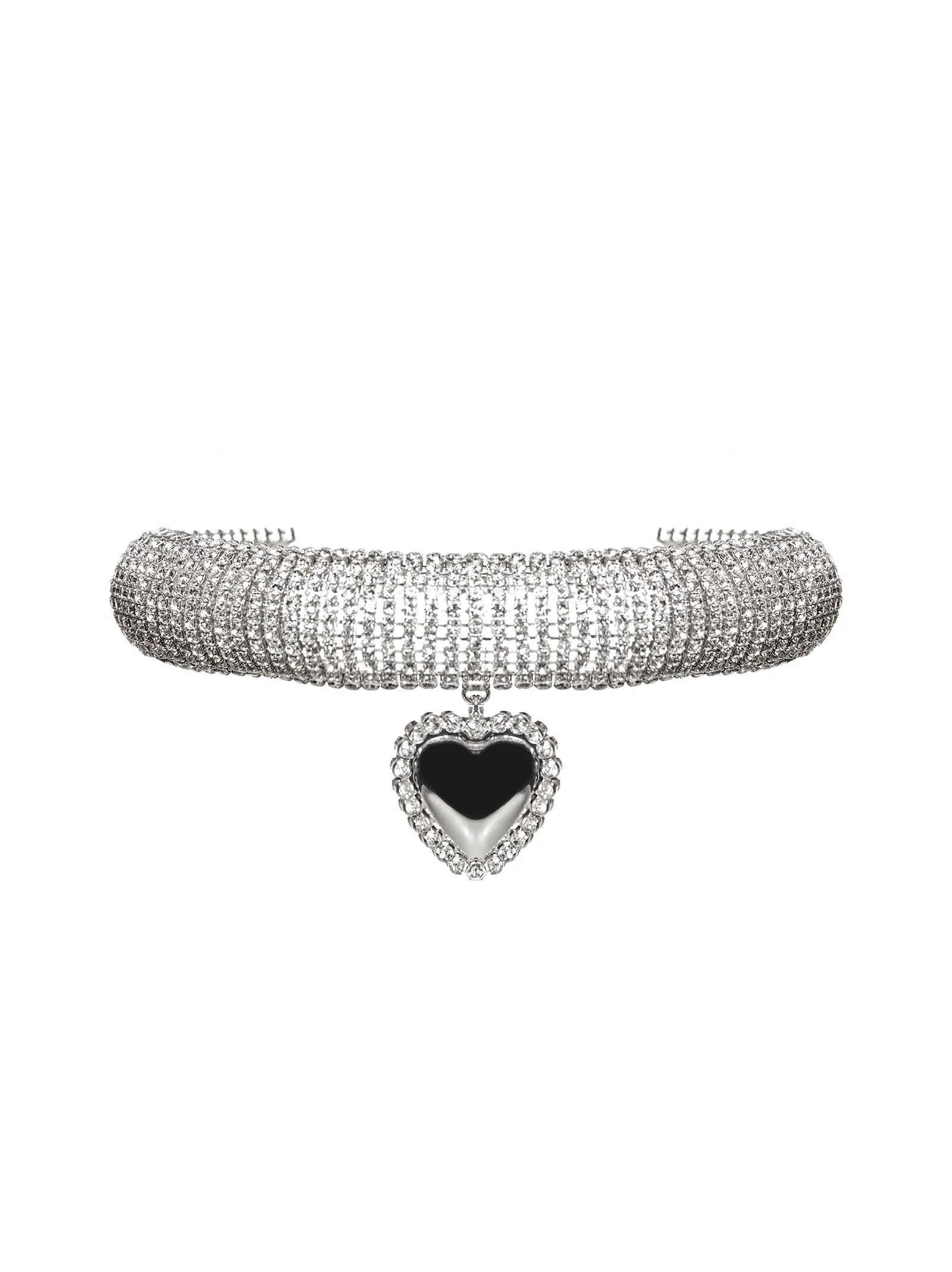 Alessandra Rich Embellished Heart Choker Necklace