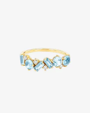 Amalfi Blend Blue Topaz Half Band