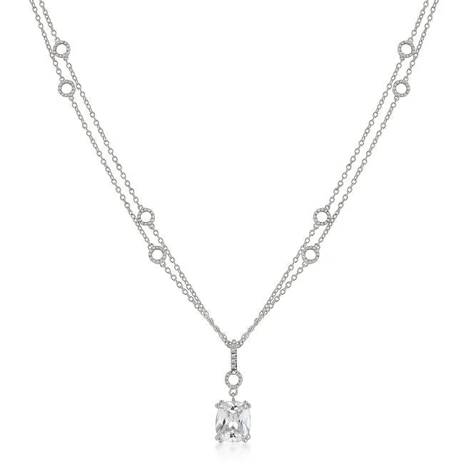 Amaris Solitaire Radiant CZ Pendant Necklace | 7ct