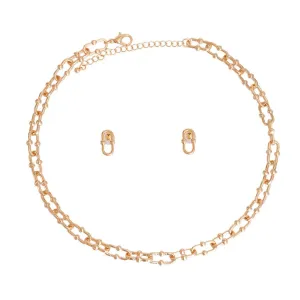 Anchor Chain Gold-Tone Earrings and Necklace: Your Fabulous Duo