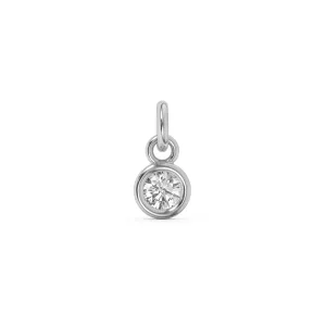 April Birthstone Charm | Diamond | Sterling Silver