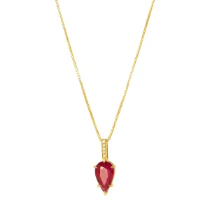 Arrow Necklace - Ruby & Diamond