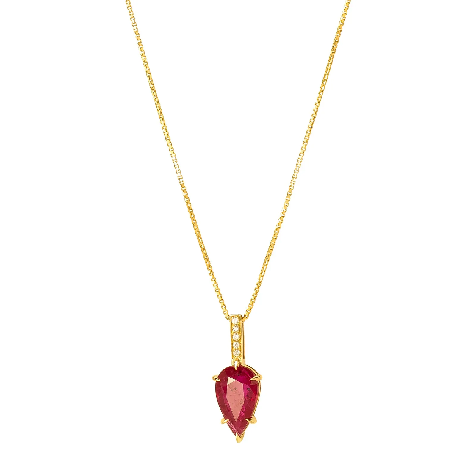 Arrow Necklace - Ruby & Diamond