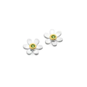 August birthstone daisy studs