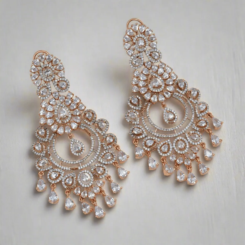 Azqa American Diamond Drop Earrings