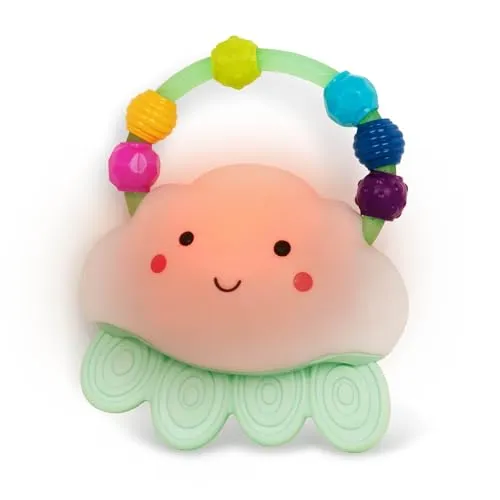 B. toys- B. baby – Baby Light-Up Cloud Rattle- Rain-Glow Squeeze- Teething Rattle Toys for Babies 3 Months  