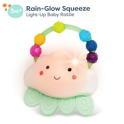 B. toys- B. baby – Baby Light-Up Cloud Rattle- Rain-Glow Squeeze- Teething Rattle Toys for Babies 3 Months  